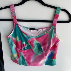 Vibrant/Neon bustier crop top